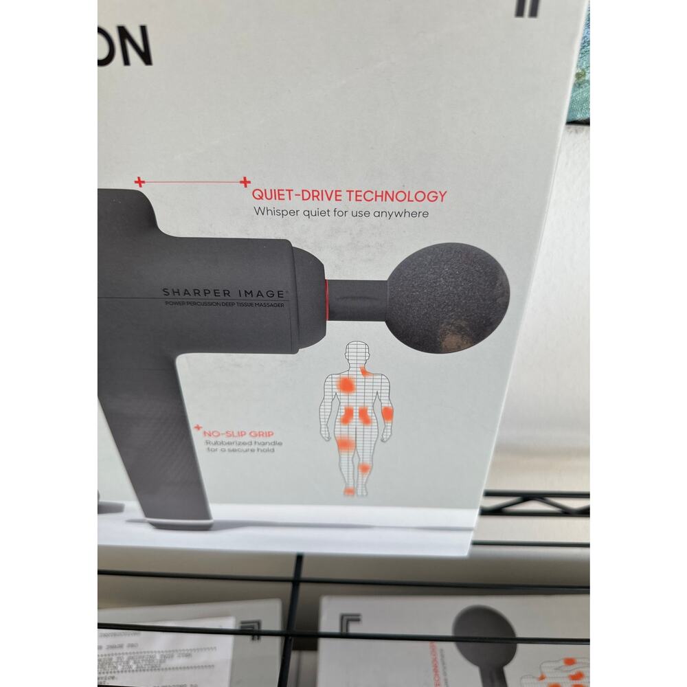SHARPER IMAGE Power Percussion Deep Tissue Massager  With 6 Attachments - Picture 2 of 6